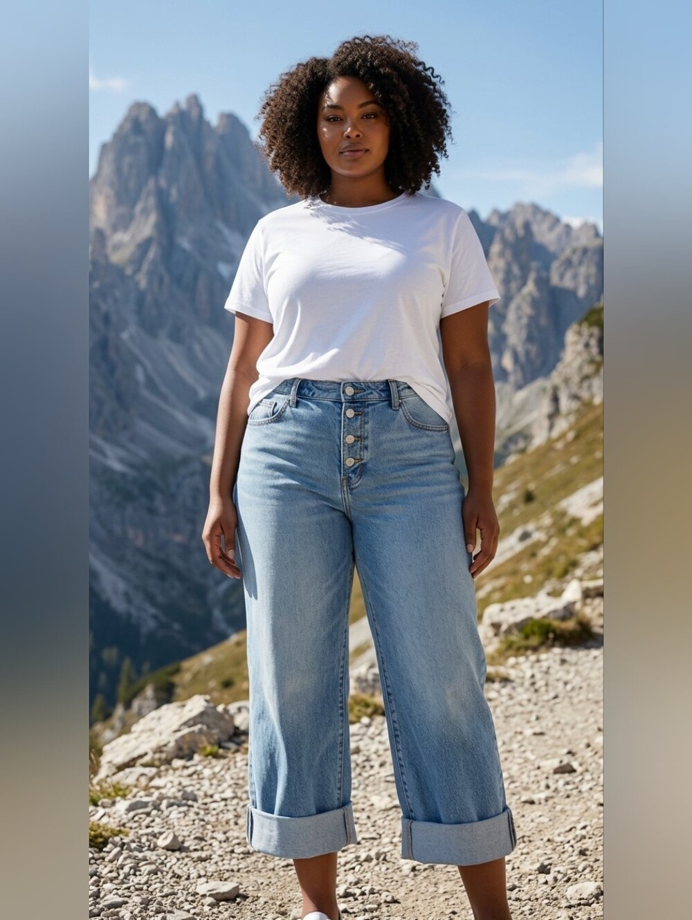 AVA & VIV Light Wash High Rise Straight  Boyfriend Jeans